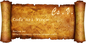 Császi Vince névjegykártya