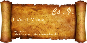 Császi Vince névjegykártya